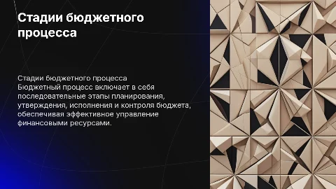 Стадии бюджетного процесса