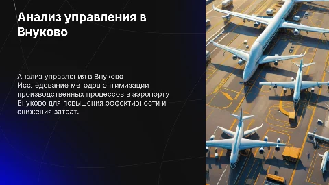 Анализ управления производственной деятельностью в аэропорту внуково