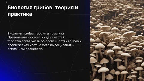 Презентация по биологии: теория и практика выращивания грибов
