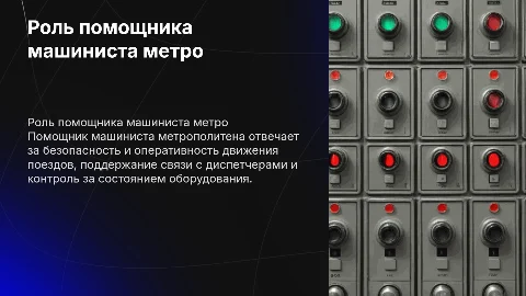 За что отвечает помощник машиниста метрополитена