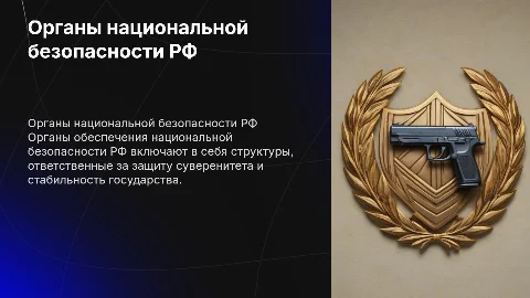 Органы обеспечения национальной безопасности Российской Федерации