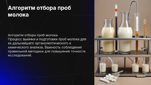 Алгоритм выемки и подготовки проб молока для анализа