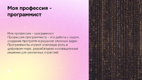 моя профессия программист