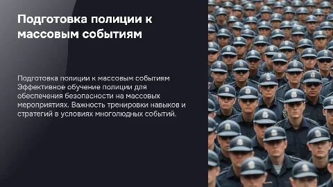 Обучение и тренировка сотрудников полиции на массовых мероприятиях