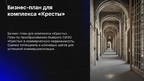 Бизнес-план по коммерциализации СИЗО «Кресты»