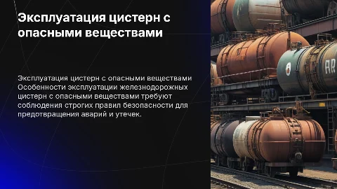 10. Особенности эксплуатации железнодорожных цистерн с опасными веществами