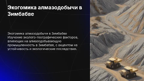 Экогом-географическая характеристика алмазодобычи в Зимбабве