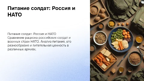 питание российского солдата и солдат стран НАТО
