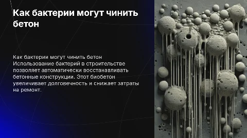 как бактерии могут чинить бетон