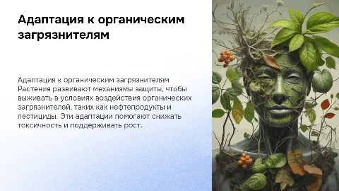 Адаптация растений к органическим загрязнителям: презентация