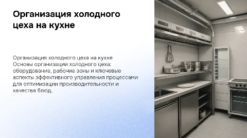 Организация холодного цеха