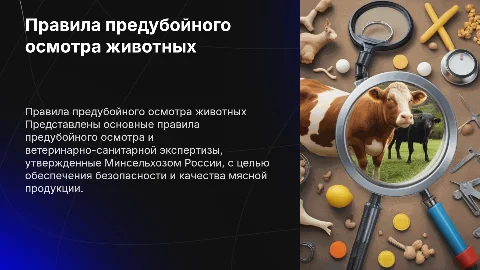 Правила предубойного осмотра животных и экспертизы мяса
