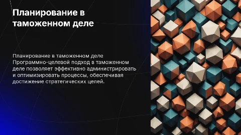 Программно-целевой подход к планированию в сфере таможенного дела