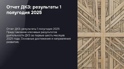 ОТЧЕТ ПО ИТОГАМ ДЕЯТЕЛЬНОСТИ ДКЗ за 1 полугодие 2025 года