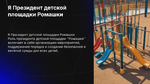 Я Президент детской площадки Ромашки