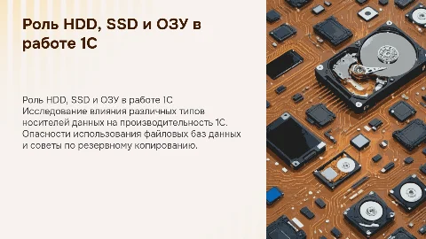 Взаимосвязь HDD, SSD и ОЗУ для работы в 1С