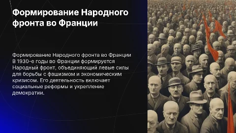 Франция: формирование Народного фронта в 30-е годы 20 века