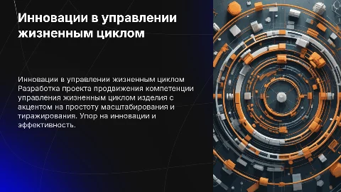 Разработка инновационного проекта по управлению жизненным циклом
