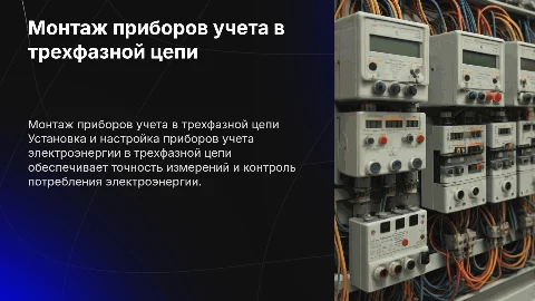 монтажа приборов учета электроэнергии в трехфазной цепи