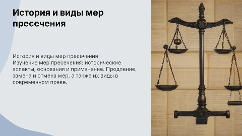 Понятие мер пресечения: исторический аспект и применение