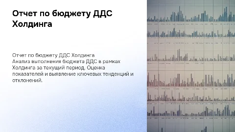 Отчет об исполнении бюджета ДДС по Холдингу