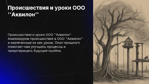 Происшествия ООО "Аквилон": уроки и выводы