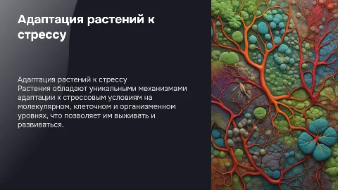 Физиологическая адаптация растений к стрессам: презентация