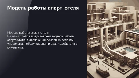 Презентация модели работы апарт-отеля