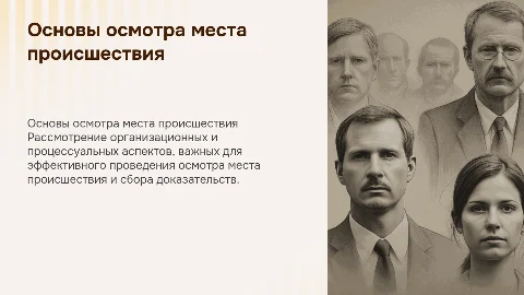 ОРГАНИЗАЦИОННЫЕ И ПРОЦЕССУАЛЬНЫЕ ОСНОВЫ ОСМОТРА МЕСТА ПРОИСШЕСТВИЯ