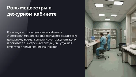 Действия участковой медицинской сестры в кабинете врача