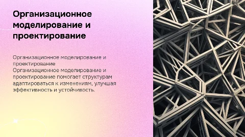 Организационное моделирование и проектирование