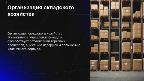 Организация Складского хозяйство торговой организации