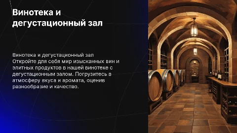 винотека с дегустационным залом и элитными продуктами
