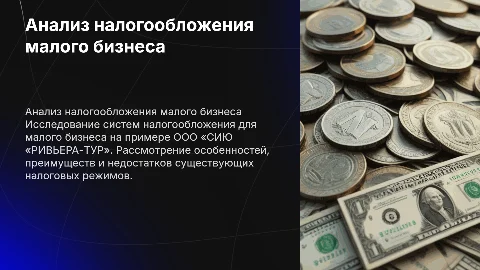 Анализ налогообложения малого бизнеса на примере ООО «РИВЬЕРА-ТУР»