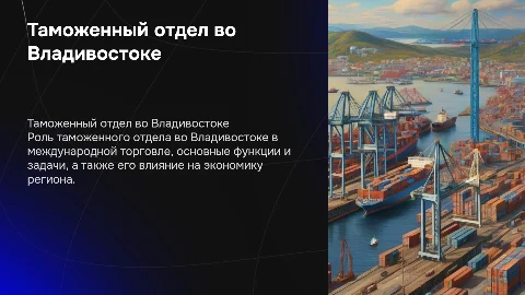 Таможенный отдел во владивостоке