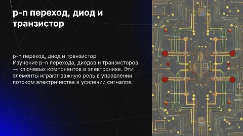 p-n переход, диод и транзистор. добавь формулы к слайдам