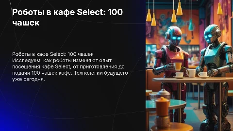 Роботы в кафе Select: 100 чашек кофе и автоматизация