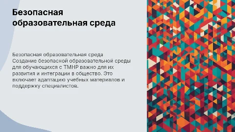 Создание безопасной образовательной среды для ТМНР