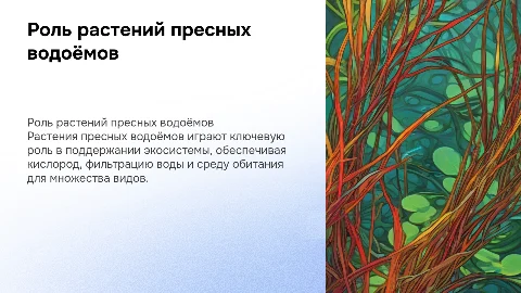 Растения пресного водоёма и их роль в сообщество