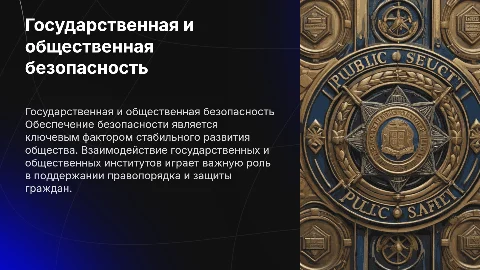 Государственная и общественная безопасность