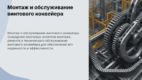 Монтаж, ремонт и техническое обслуживание винтового конвейера