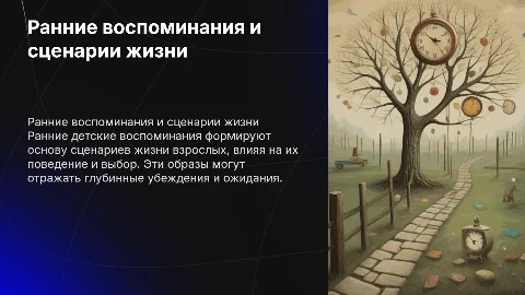 Ранние детские воспоминания и жизненные сценарии взрослых