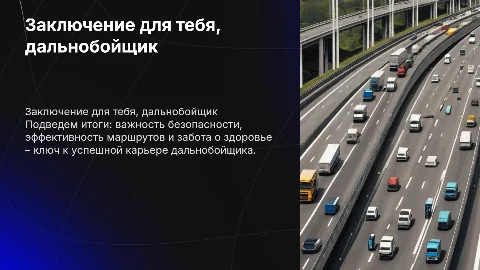 ЗАКЛЮЧЕНИЕ ДЛЯ ТЕБЯ ДАЛЬНОБОЙЩИК