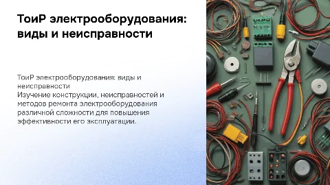 ТоиР электрооборудования: виды, неисправности и порядок