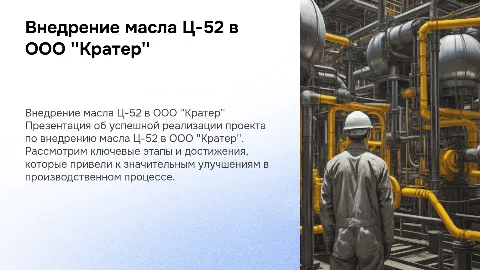 Успешный проект ООО "Кратер" по внедрению масла Ц-52