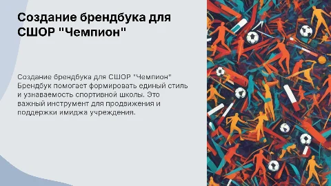 Разработка брендбука доя ГБУ ДО КК СШОР "Чемпион"