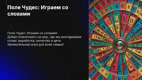 Презентация в стиле телешоу Поле Чудес: Играем со словами