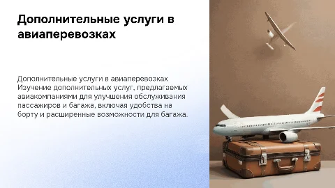 Дополнительные услуги в сфере обслуживания пассажиров