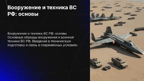 Основные образцы вооружения и техники ВС РФ: подготовка и связь