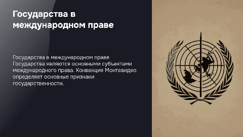 Государства как субъекты международного права и Конвенция Монтевидео